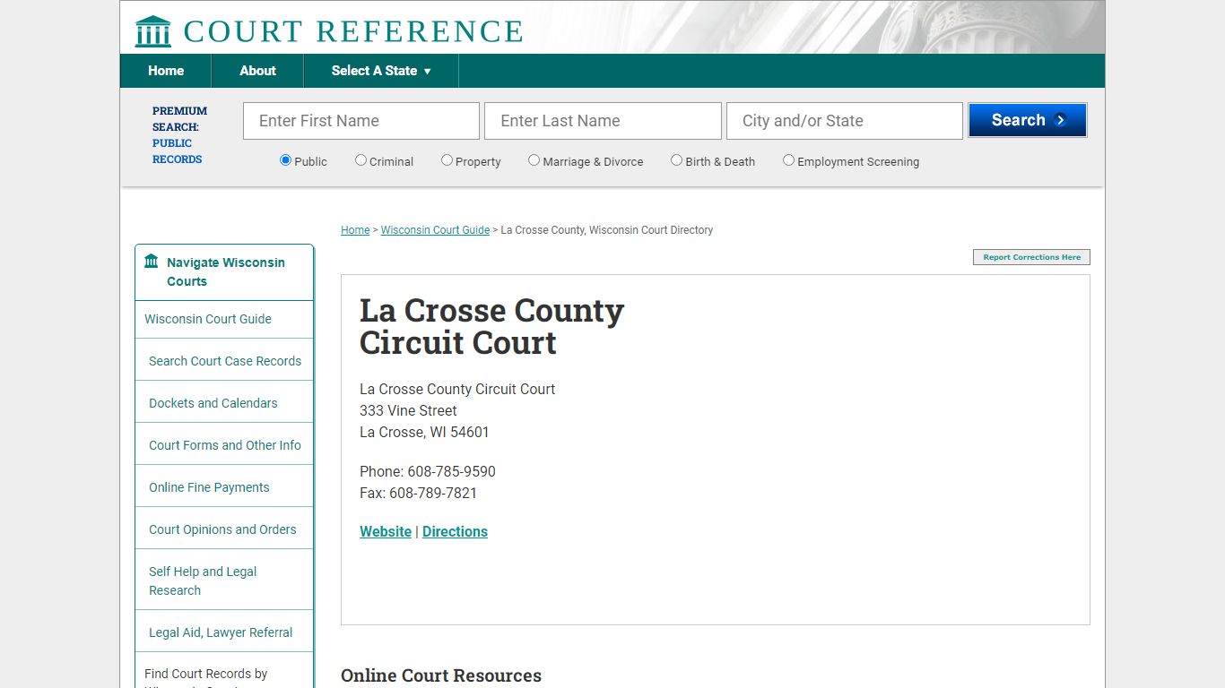 La Crosse County Circuit Court - Courtreference.com